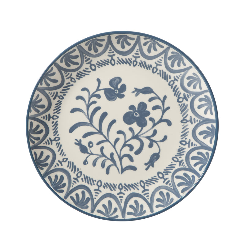 Bloomhouse Valencia Flor 4 pc 10.75" Decorated Stoneware Dinner Plate Set - Factory Remailer