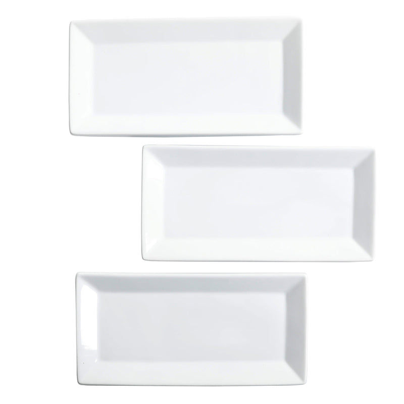 Gibson Elite Gracious Dining 3-Tier Serving Set w/ Plates & Gold Wire Stand - White - Rectangle - Stoneware - Gift Box
