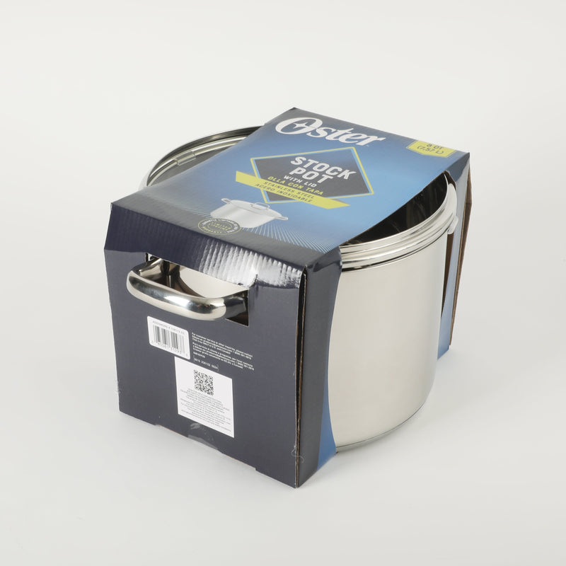 Oster Adenmore 8qt Stainless Steel Stock Pot w/ Tempered Glass Lid - Brushed - T-Box