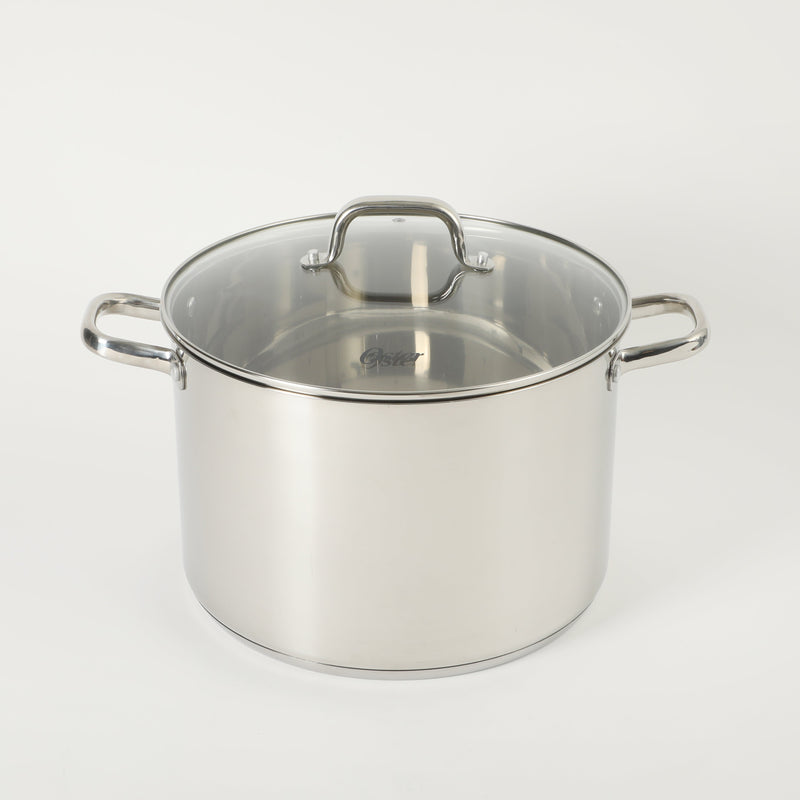 Oster Adenmore 16qt Stainless Steel Stock Pot w/ Tempered Glass Lid - Brushed - T-Box