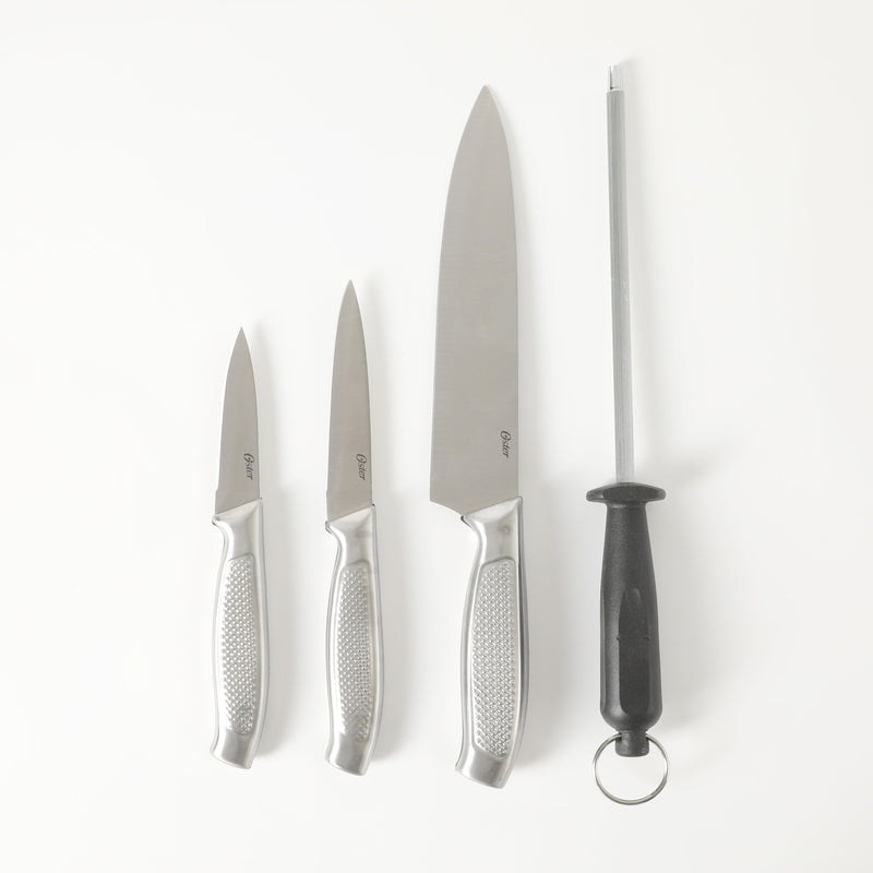 Oster Edgefield 4pc Stainless Steel Cutlery Set - Clam Pack