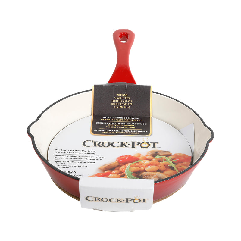 Crock-Pot Artisan 8" Enamel Cast Iron Skillet- Round - Color Sleeve