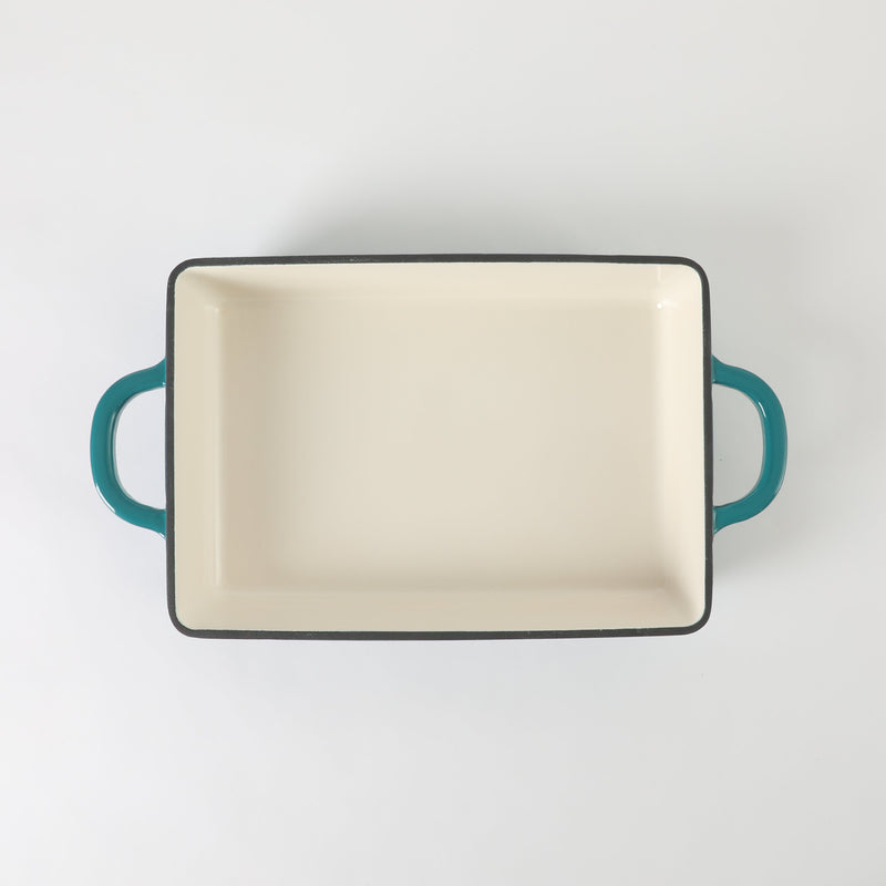 Crock-Pot Artisan 13" Enamel Cast Iron Lasagna Pan - Rectangle - Color Sleeve - Teal Ombre