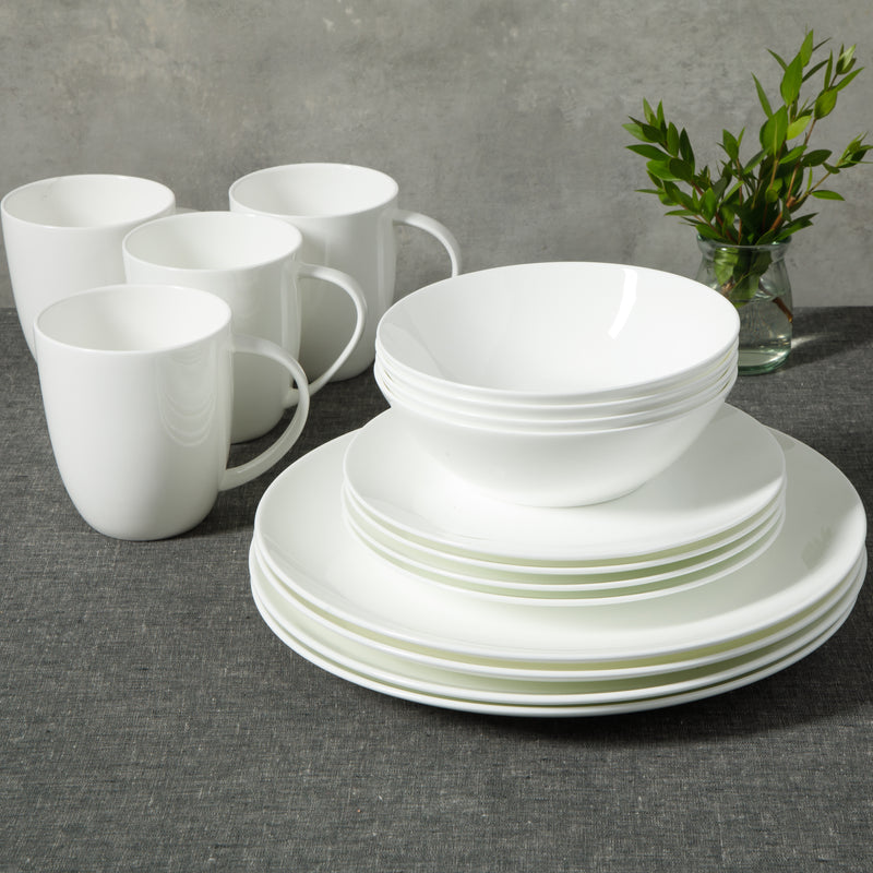 Meritage Coupe 16pc Bone China Dinnerware Set - Brown Box