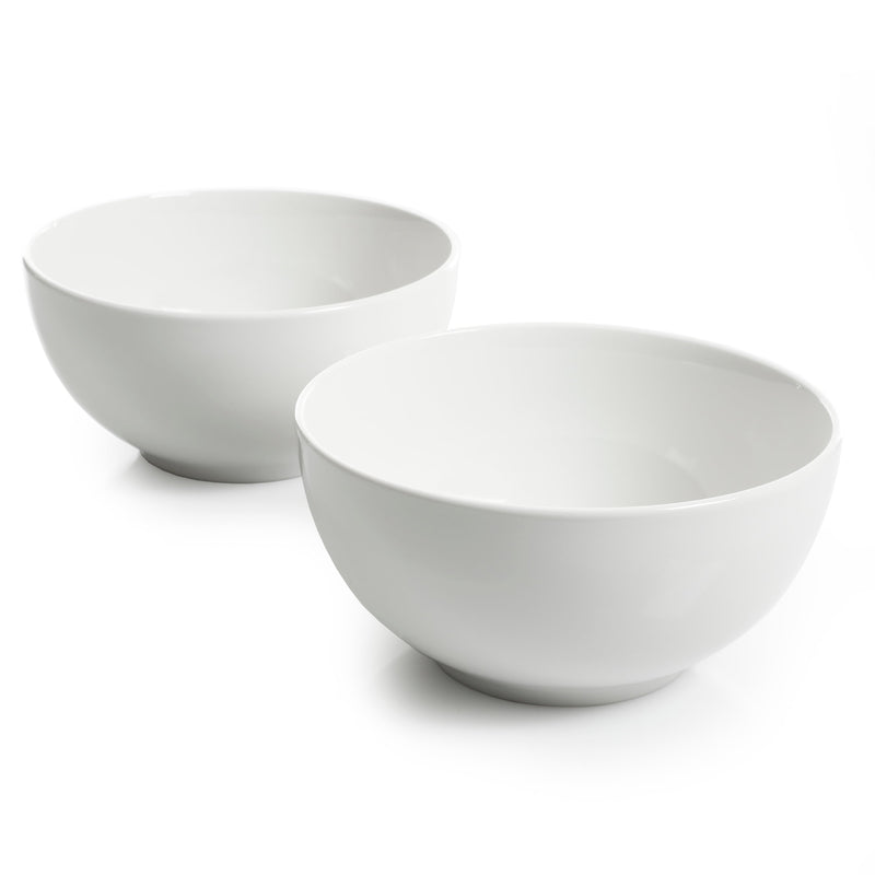 Gibson Home Great Essentials 2pc 7" Bistro Bowl Set - White - Fine Ceramic - 4-Way Color Sleeve