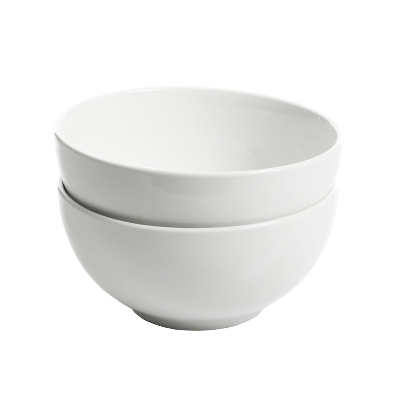 Gibson Home Great Essentials 2pc 7" Bistro Bowl Set - White - Fine Ceramic - 4-Way Color Sleeve