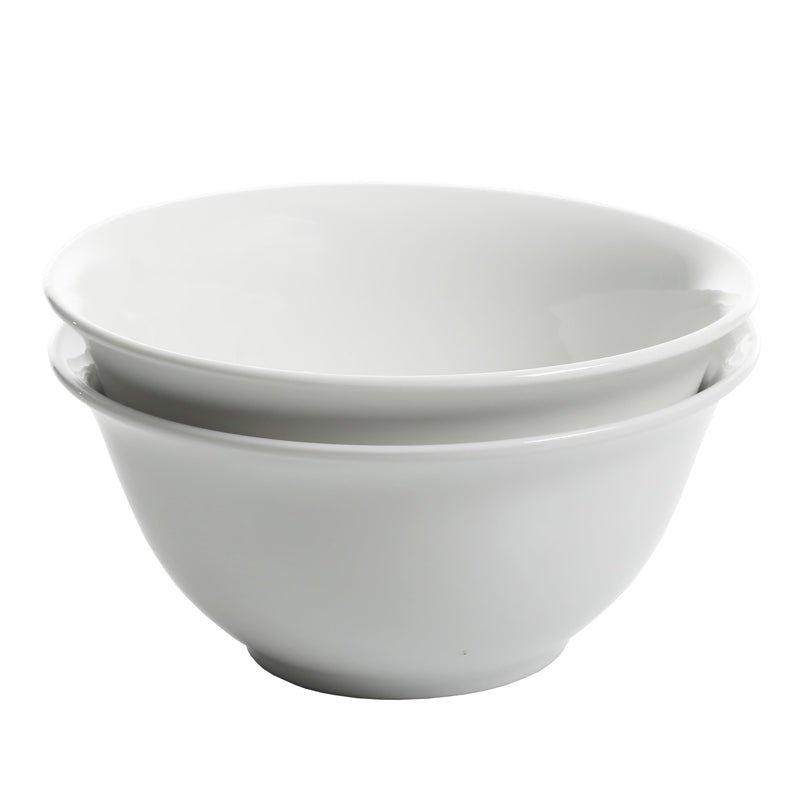 Gibson Home Great Essentials 2pc 7.5" All-Purpose Bowl Set - White - Fine Ceramic - 4-Way Color Sleeve