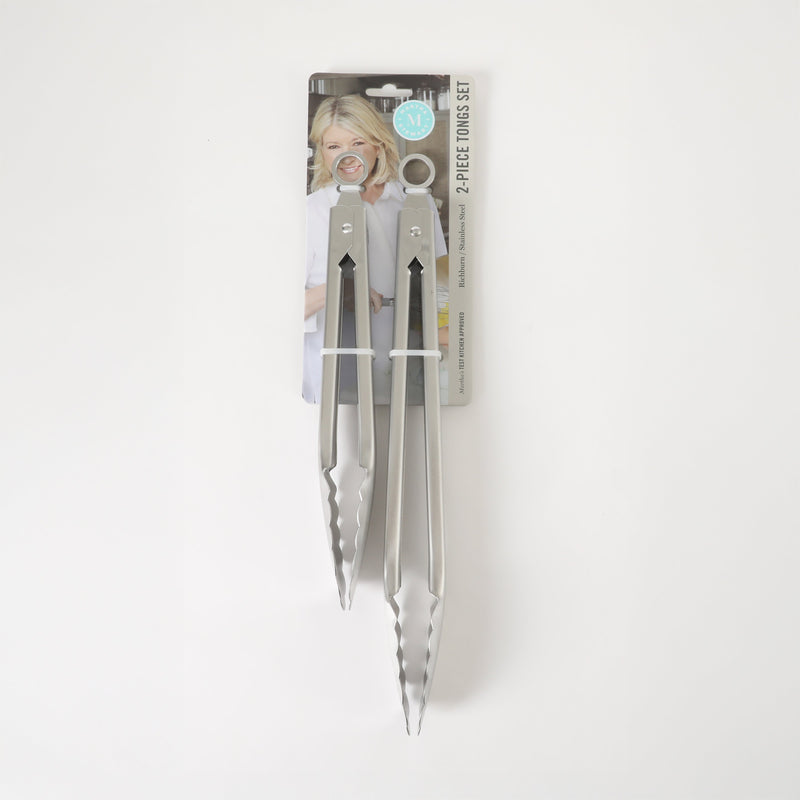 Martha Stewart Richburn 2pc Stainless Steel Tongs Set - Tie Card