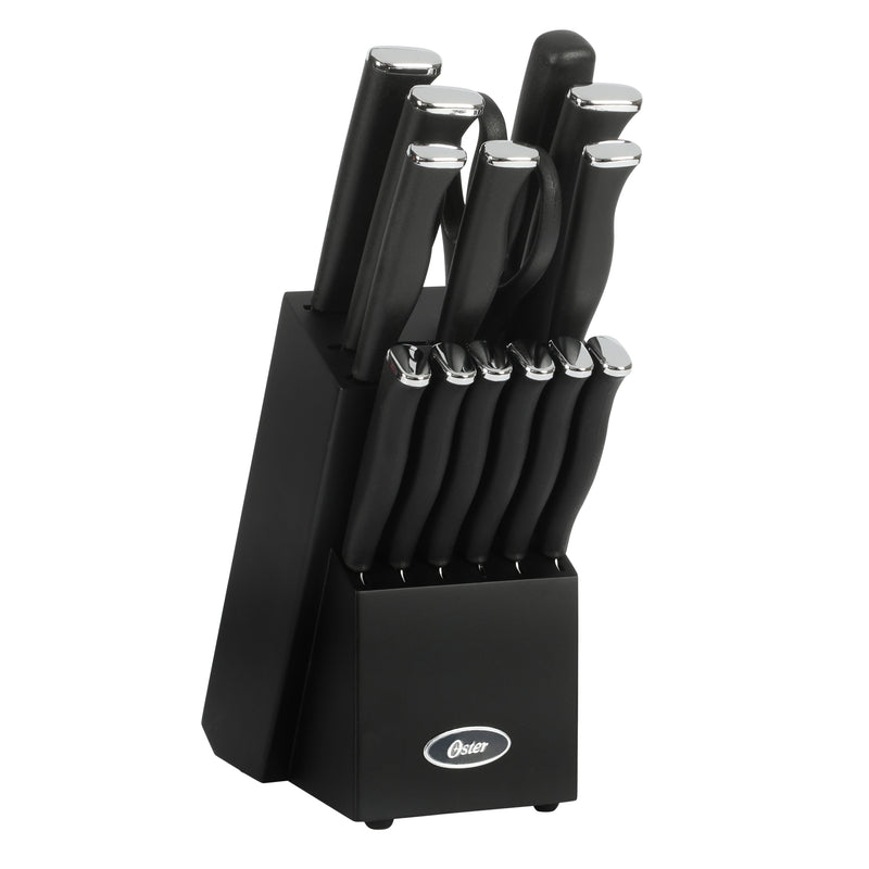 Oster Langmore 15pc Stainless Steel Cutlery Set w/ Black Block - PP Handle - Gift Box