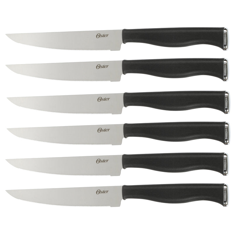 Oster Langmore 15pc Stainless Steel Cutlery Set w/ Black Block - PP Handle - Gift Box