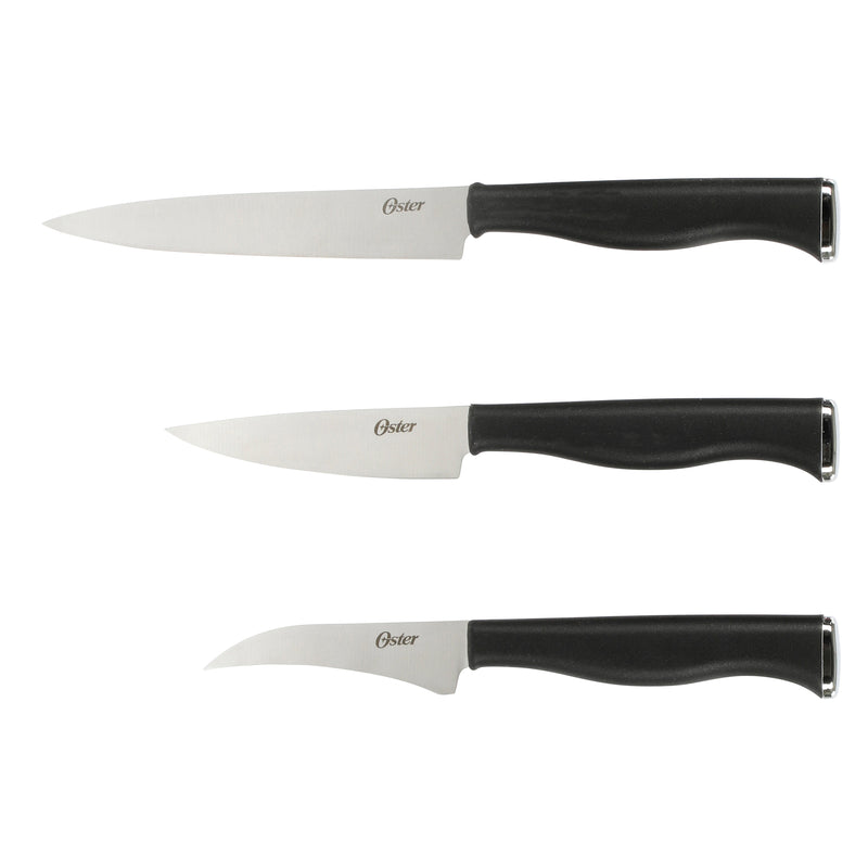 Oster Langmore 15pc Stainless Steel Cutlery Set w/ Black Block - PP Handle - Gift Box