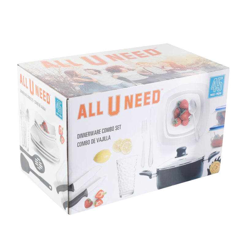 Gibson Home All U Need 45pc Dinnerware Combo Set - Gift Box Gift Box