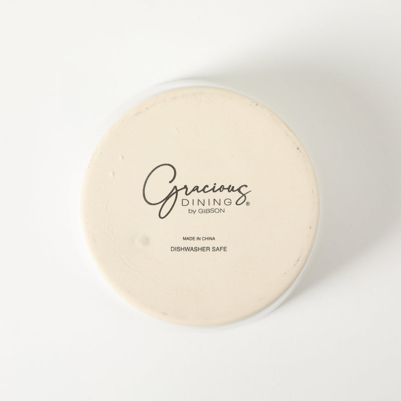 Gibson Elite Gracious Dining 5pc Tidbit Dishes w/ Rotatable MDF Wood Base - White - Stoneware - Gift Box