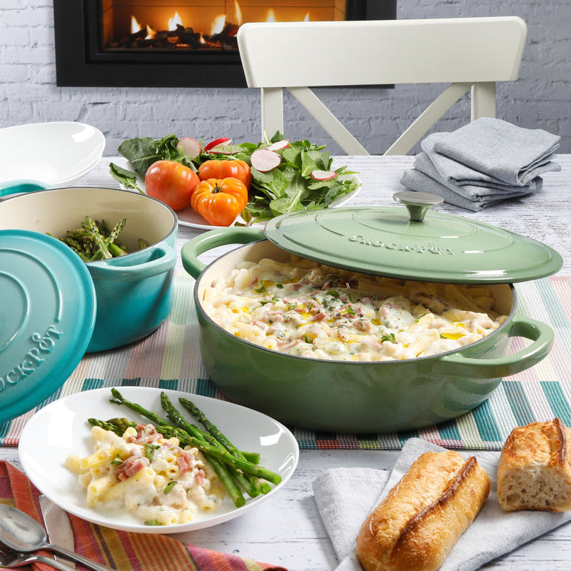 Crock-Pot Artisan 7qt Enamel Cast Iron Dutch Oven w/ Lid - Color Sleeve w/ Remailer