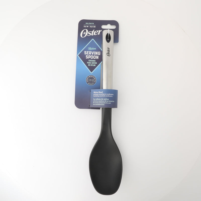 Oster Baldwyn Nylon Serving Spoon - Stainless Steel Handle - Tie Card