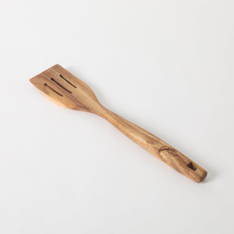 Oster Ingram Acacia Wood Slotted Turner - Tie Card