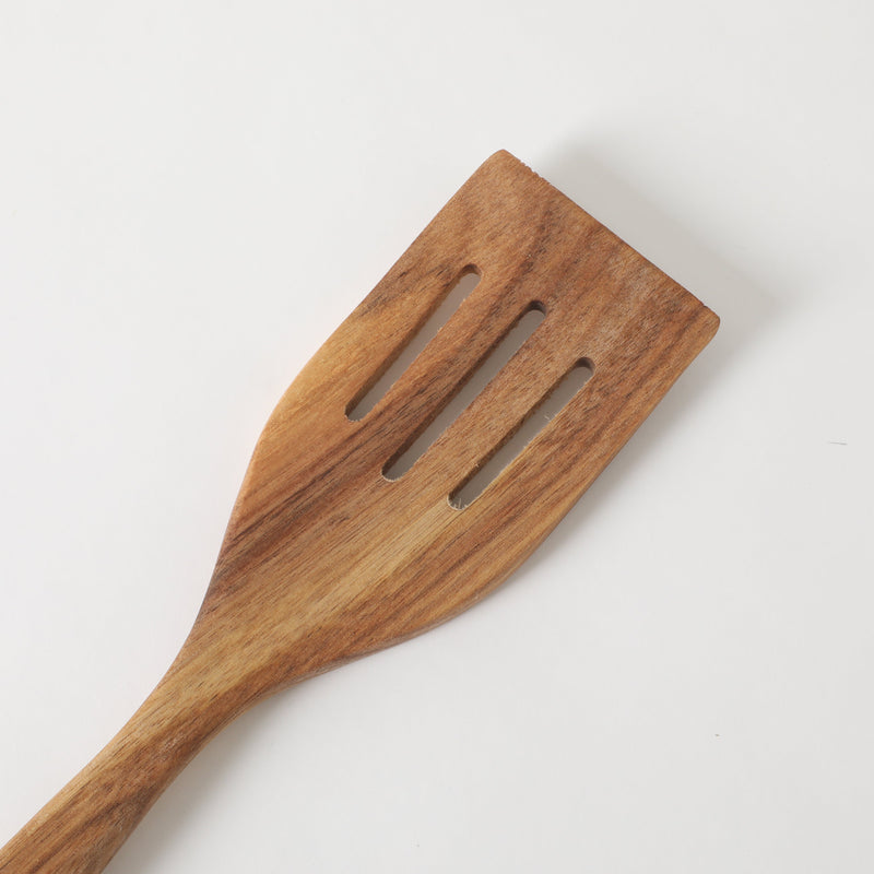 Oster Ingram Acacia Wood Slotted Turner - Tie Card