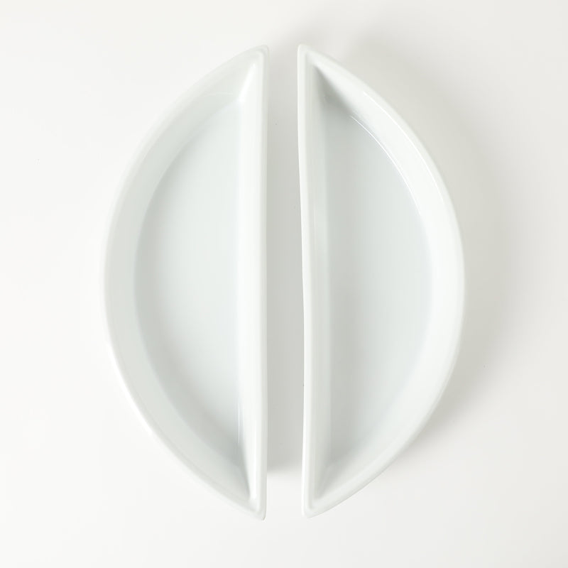 Gibson Elite Gracious Dining 3pc Tidbit Dish w/ Acacia Wood Base - White - Fine Ceramic - Gift Box