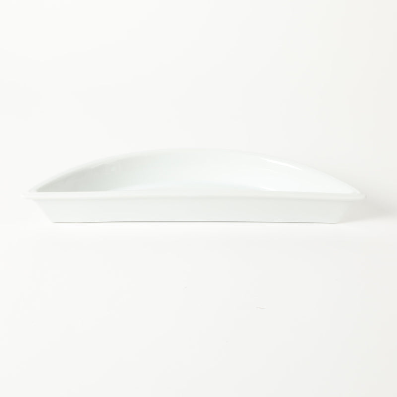 Gibson Elite Gracious Dining 3pc Tidbit Dish w/ Acacia Wood Base - White - Fine Ceramic - Gift Box