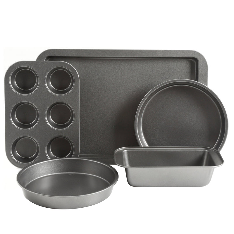Gibson Home Love-to-Bake 5pc Carbon Steel Bakeware Set - Xylan Nonstick - Gift Box