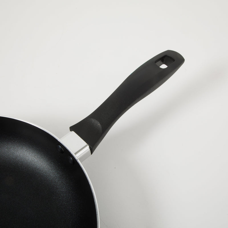Oster Clairborne 10" & 8" Aluminum Frying Pan - Charcoal Grey - Nonstick - Hammered Exterior - Color Coating - Bakelite Handle - Color Sleeve