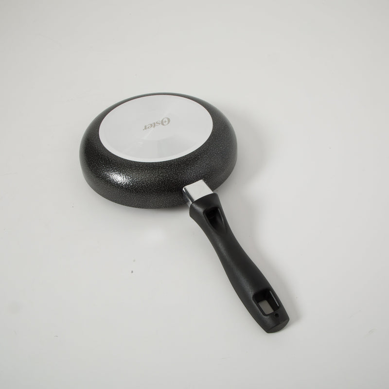 Oster Clairborne 10" & 8" Aluminum Frying Pan - Charcoal Grey - Nonstick - Hammered Exterior - Color Coating - Bakelite Handle - Color Sleeve