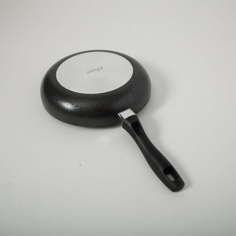 Oster Clairborne 10" & 8" Aluminum Frying Pan - Charcoal Grey - Nonstick - Hammered Exterior - Color Coating - Bakelite Handle - Color Sleeve