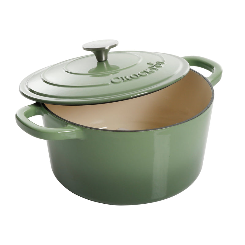 Crock-Pot Artisan 5qt Enamel Cast Iron Dutch Oven w/ Lid - Color Sleeve w/ Remailer - Pistachio Green