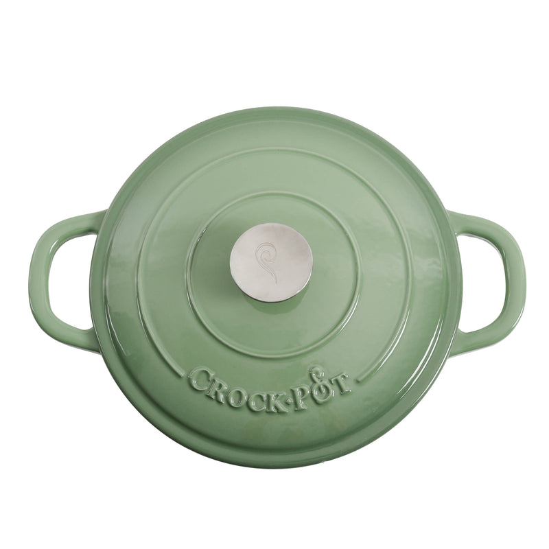Crock-Pot Artisan 5qt Enamel Cast Iron Dutch Oven w/ Lid - Color Sleeve w/ Remailer - Pistachio Green