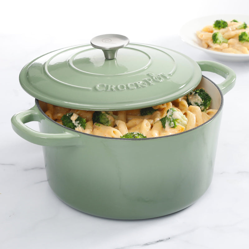 Crock-Pot Artisan 5qt Enamel Cast Iron Dutch Oven w/ Lid - Color Sleeve w/ Remailer - Pistachio Green