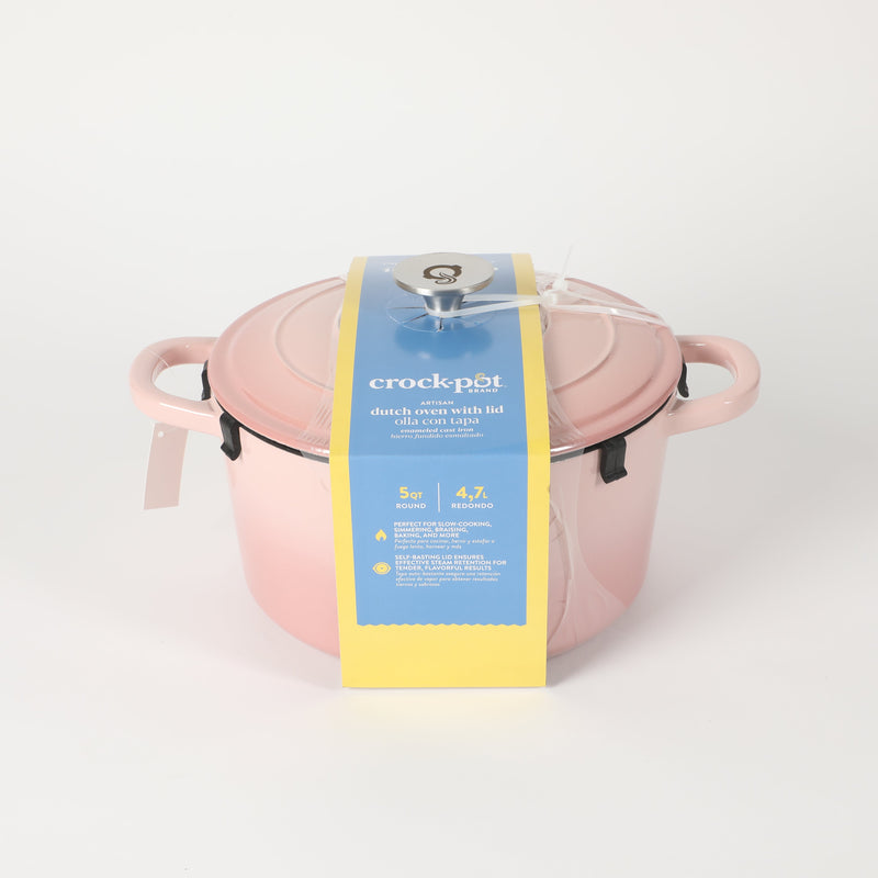 Crock-Pot Artisan 5qt Enamel Cast Iron Dutch Oven w/ Lid - Color Sleeve w/ Remailer