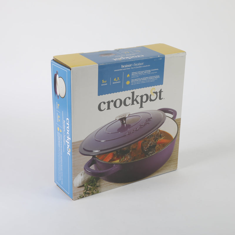 Crock-Pot Artisan 5qt Enamel Cast Iron Braiser Pan w/ Lid - Round - Gift Box