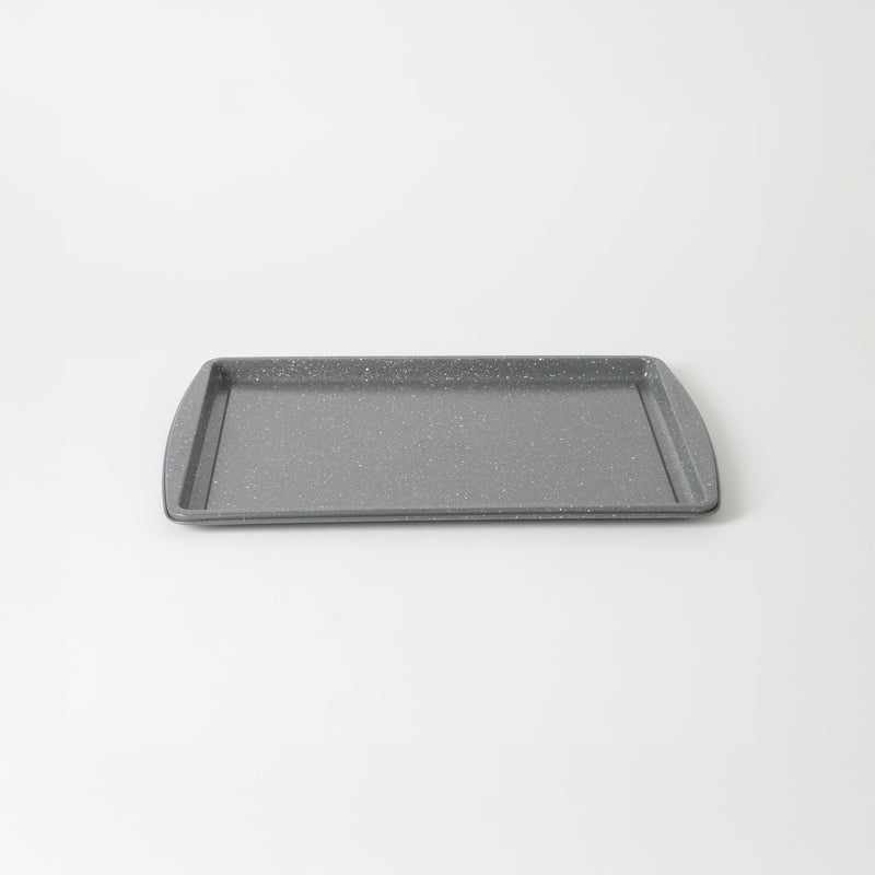Oster Greystone 3pc Carbon Steel Cookie Sheet Set - Grey Speckle - Nonstick Interior - Color Label