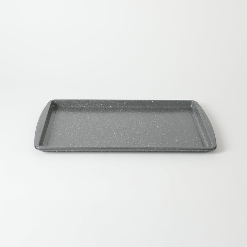 Oster Greystone 3pc Carbon Steel Cookie Sheet Set - Grey Speckle - Nonstick Interior - Color Label