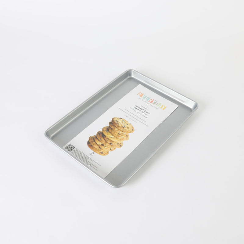 Martha Stewart Everyday Bakeaway 13" Carbon Steel Cookie Sheet - Silver - Nonstick Interior - Color Label