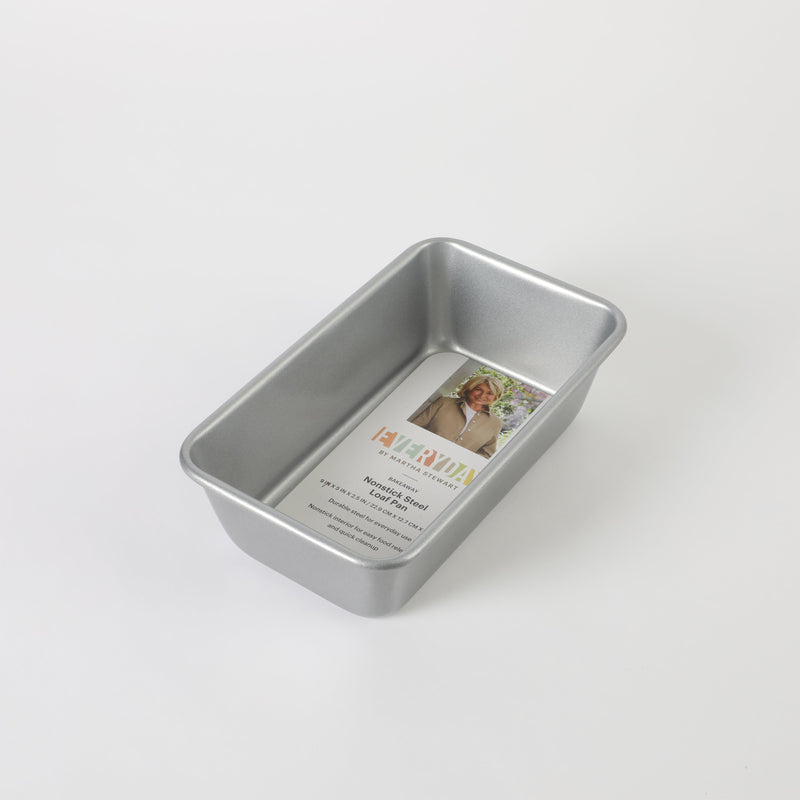 Martha Stewart Everyday Bakeaway 9" x 5" Carbon Steel Loaf Pan - Silver - Nonstick Interior - Color Label