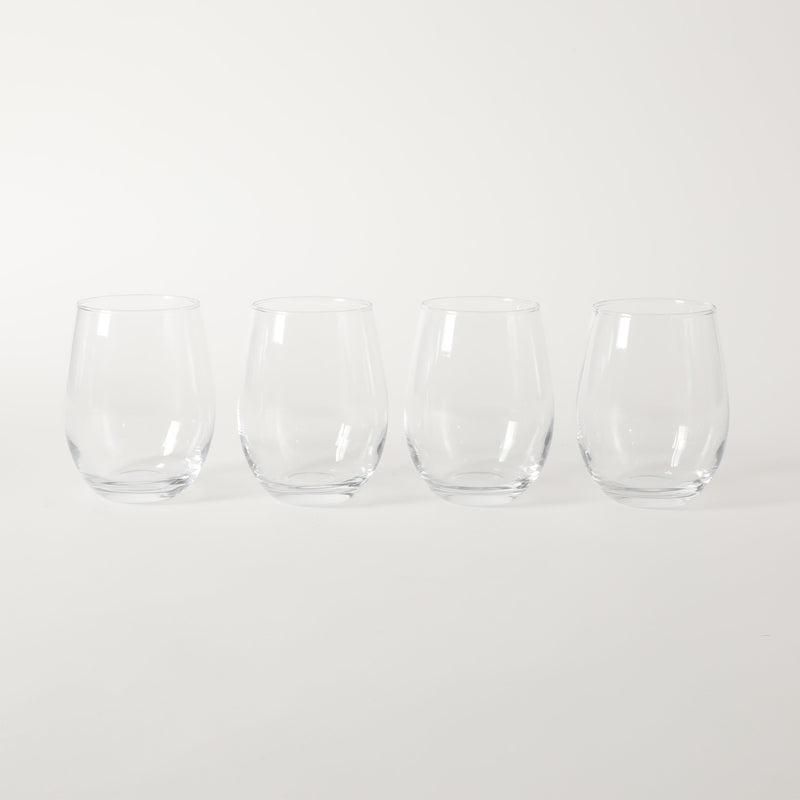 Martha Stewart Barrow 4pc 19oz Stemless Wine Glass Set - Clear - Open Window Gift Box