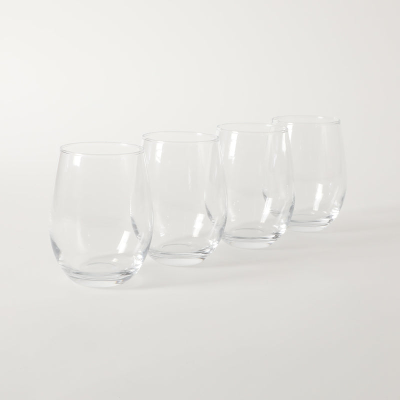 Martha Stewart Barrow 4pc 19oz Stemless Wine Glass Set - Clear - Open Window Gift Box