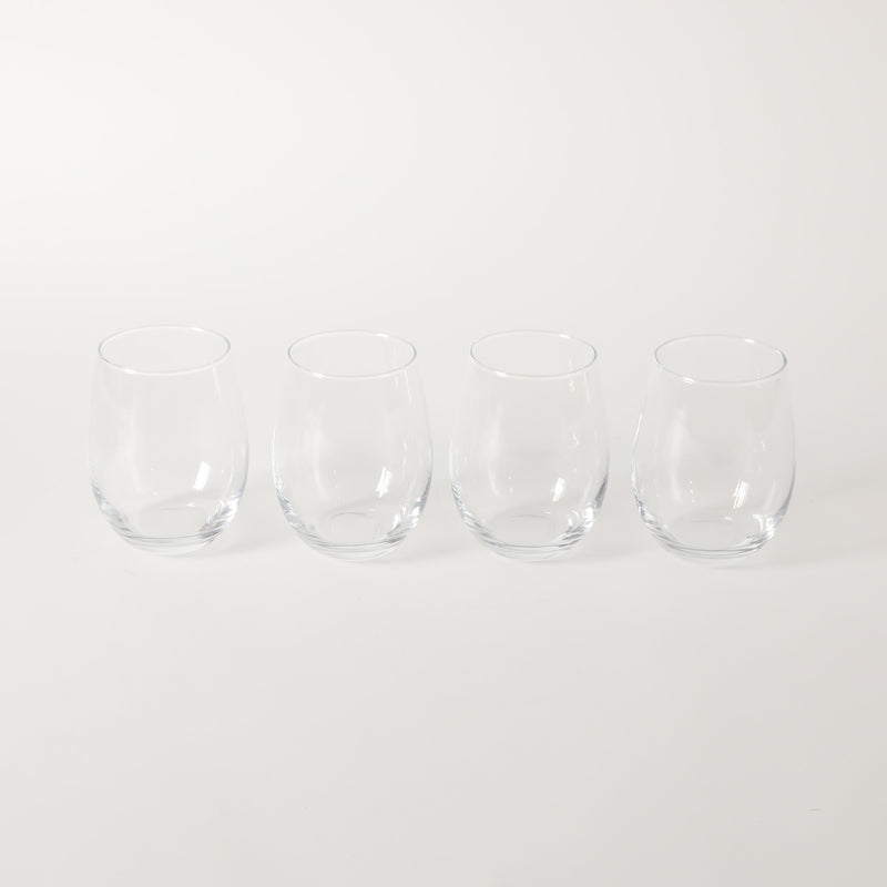 Martha Stewart Barrow 4pc 19oz Stemless Wine Glass Set - Clear - Open Window Gift Box