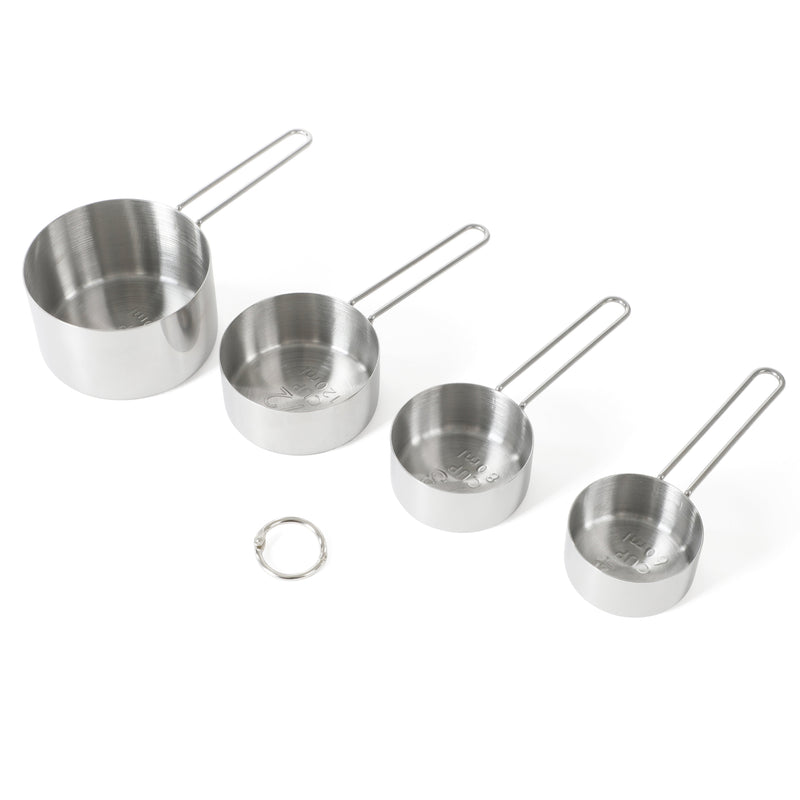 Martha Stewart Richburn 4pc Stainless Steel Measuring Cups - Matte Finish - Tie Card