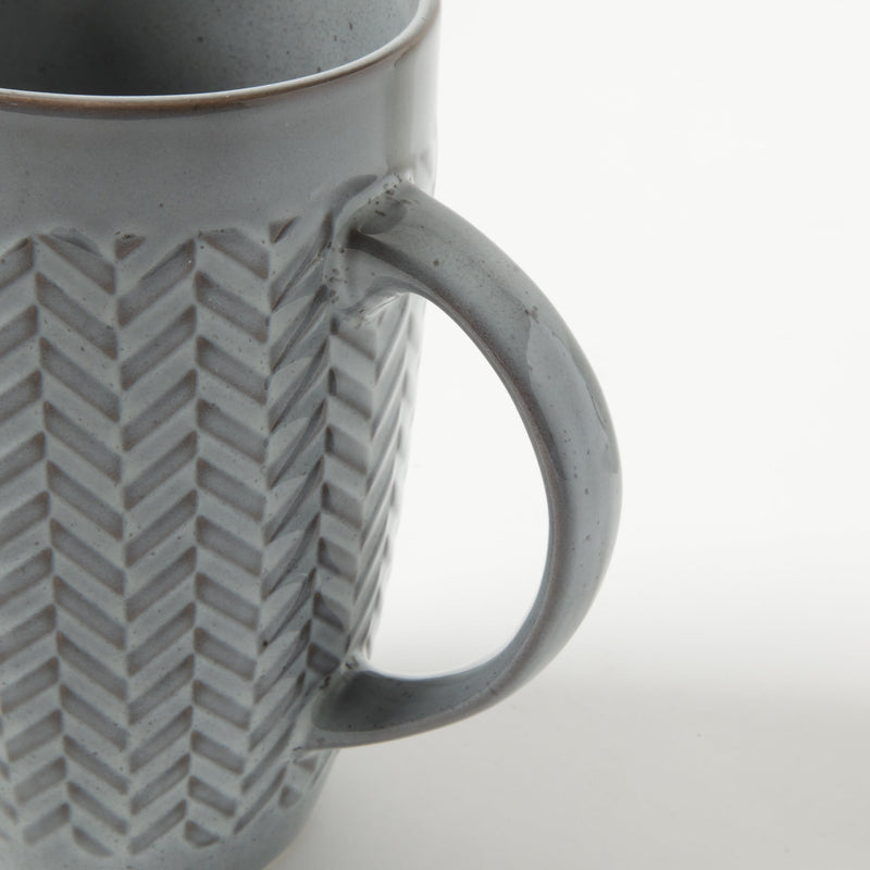 Gibson Home Carroll 22oz Cup - 2 Assorted Colors - Grey & White - Double Reactive - Stoneware - Open Stock