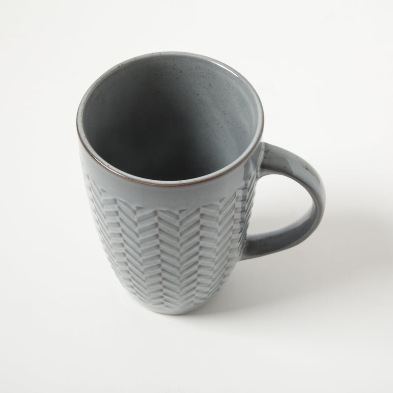 Gibson Home Carroll 22oz Cup - 2 Assorted Colors - Grey & White - Double Reactive - Stoneware - Open Stock