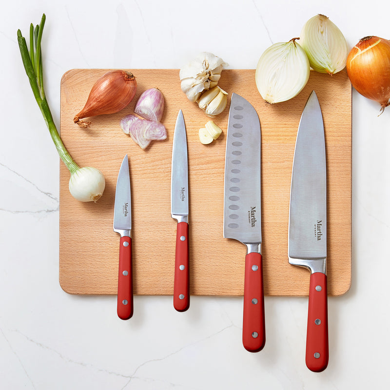 Martha Stewart Eastwalk 14pc Stainless Steel Cutlery Set w/ Acacia Wood Block - ABS Forged Handle - w/ Remailer