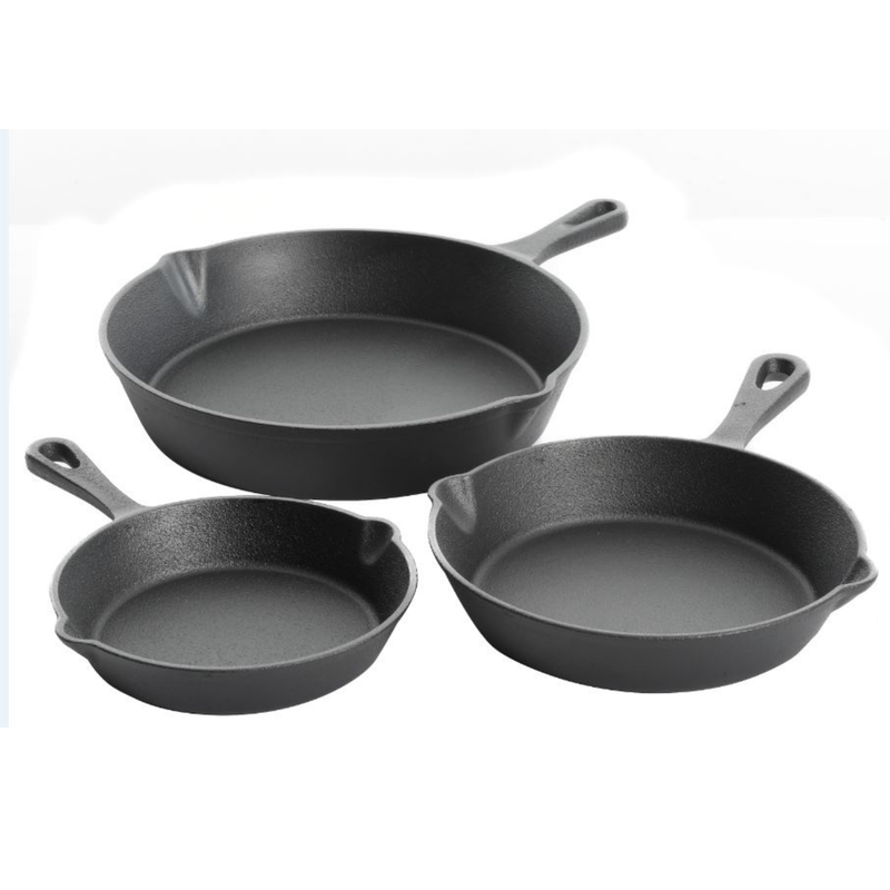 Gibson Home Brickstone 3pc Preseason Cast Iron Skillet Set - Gift Box