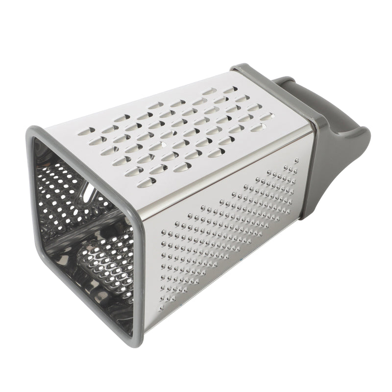 Oster Bluemarine 4 Sided Stainless Steel Box Grater - Blue/Grey - PP/TPR Handle - Color Sleeve