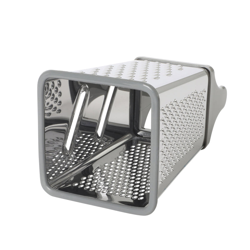 Oster Bluemarine 4 Sided Stainless Steel Box Grater - Blue/Grey - PP/TPR Handle - Color Sleeve
