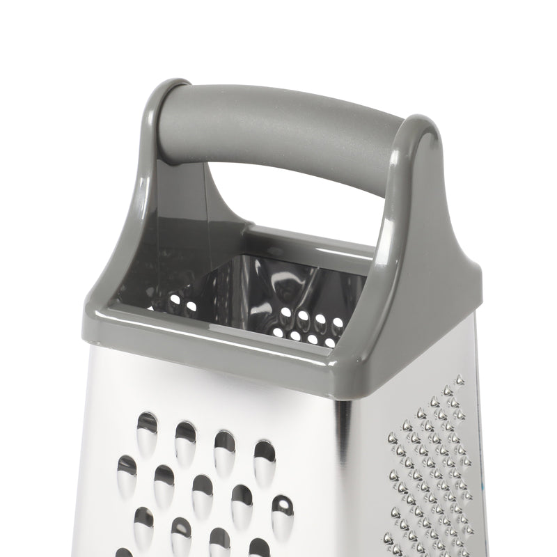 Oster Bluemarine 4 Sided Stainless Steel Box Grater - Blue/Grey - PP/TPR Handle - Color Sleeve