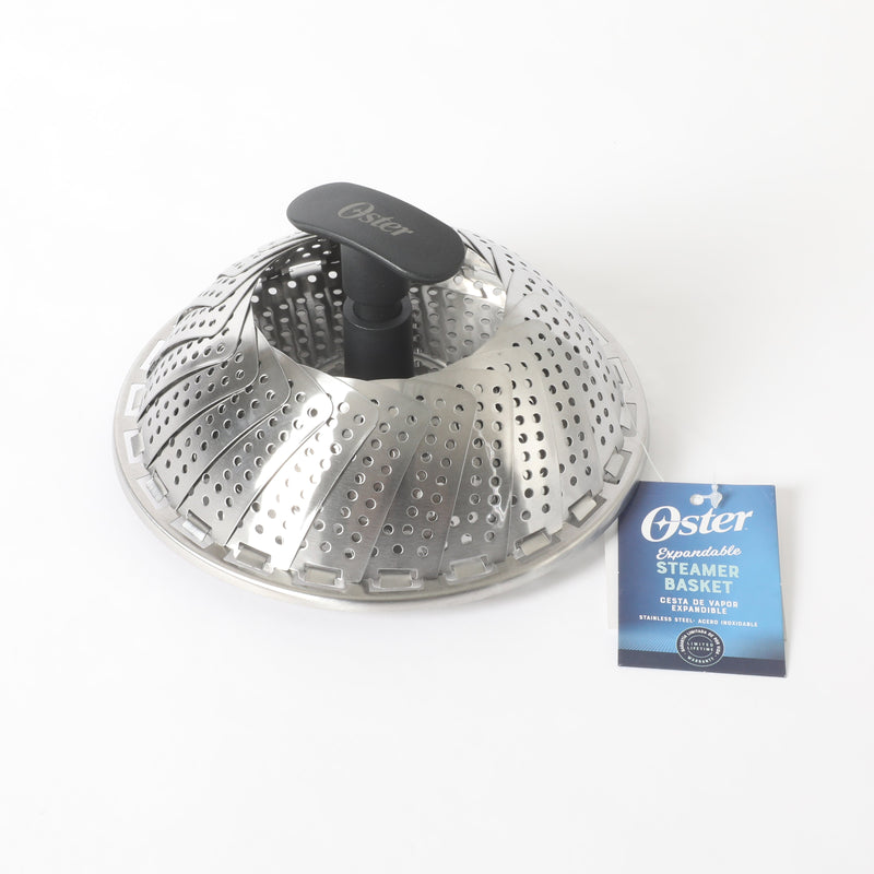Oster Baldwyn 11" Stainless Steel Telescopic Folding Steamer - Nylon Handle - Hang Tag