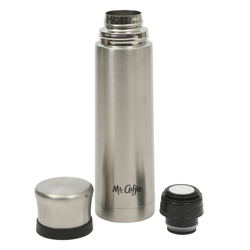 Mr. Coffee Silverleaf 23oz Double Wall Stainless Steel Thermal Bottle w/ Lid - Open Stock