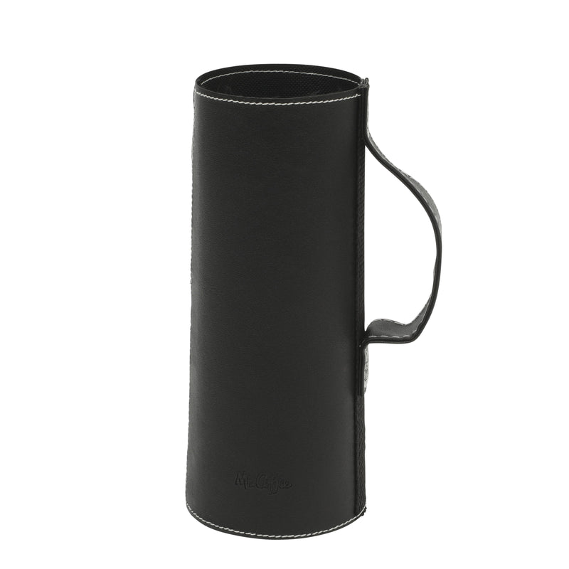 Mr. Coffee Leatherette 23oz Stainless Steel Double Wall Thermal Bottle w/ Lid & PU Handle - Black - Open Stock